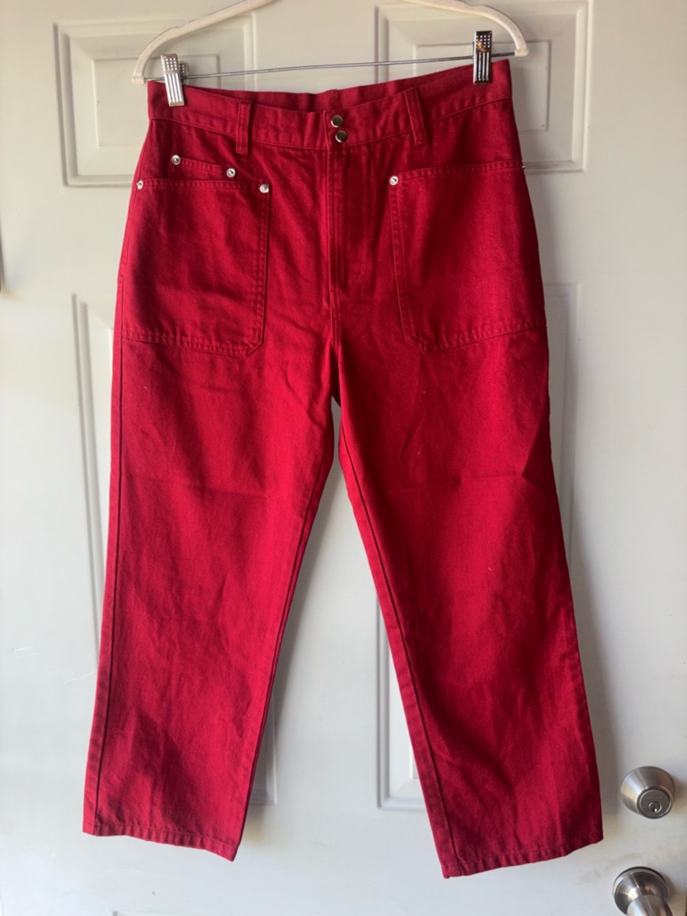 NSF red crop jeans size 27